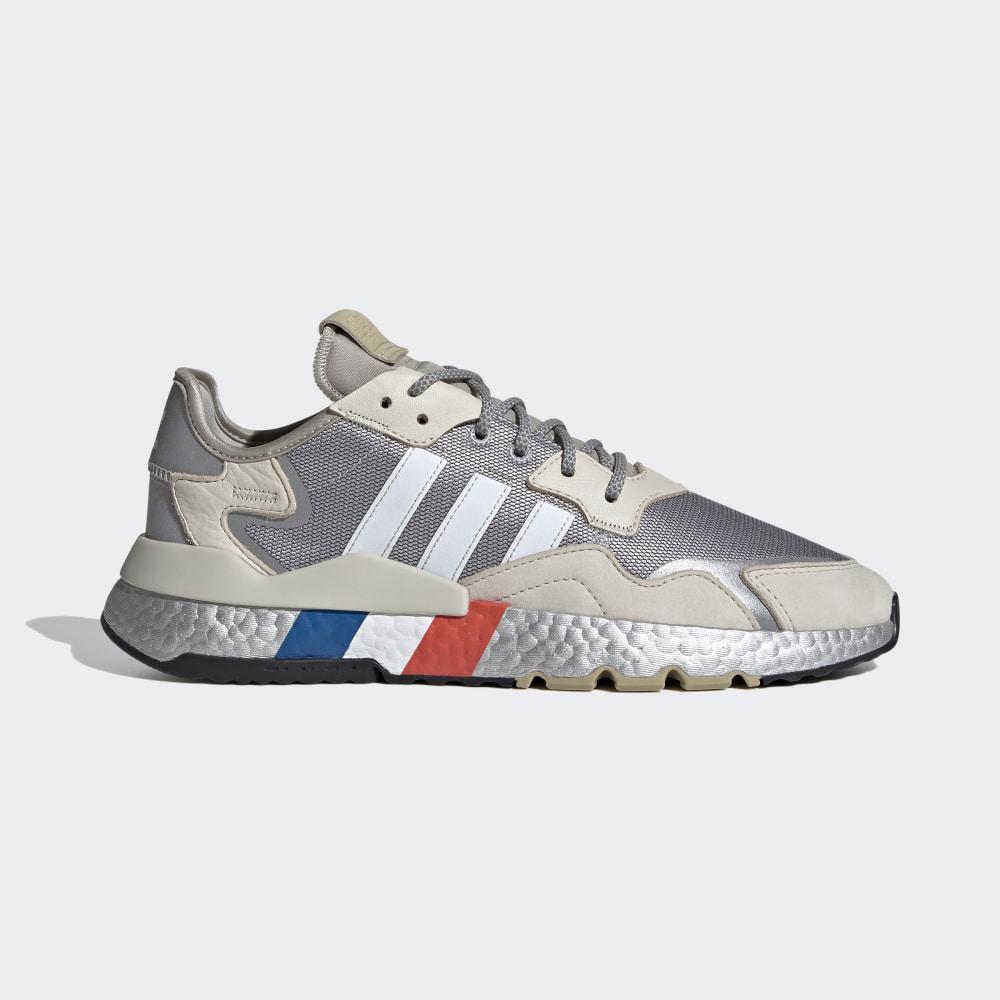 Adidas Men's Nite Jogger Originals Shoes Silver Metal/White Ireland FV4280